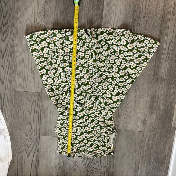 Effie's Heart Green Cream Floral A-line Midi Dress - Picture 6 of 6